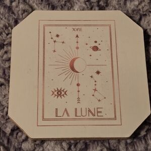 Nordstrom La Lune Tarot Coaster - Cream and Brown Celestial Coaster